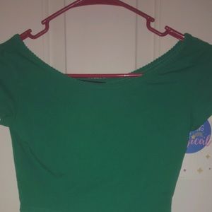 Green crop top